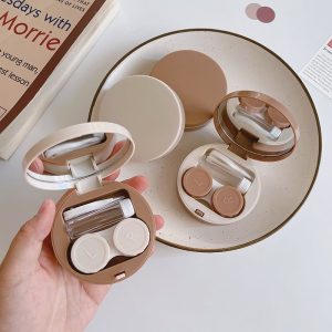 Round Contact Lens Case Travel Kit